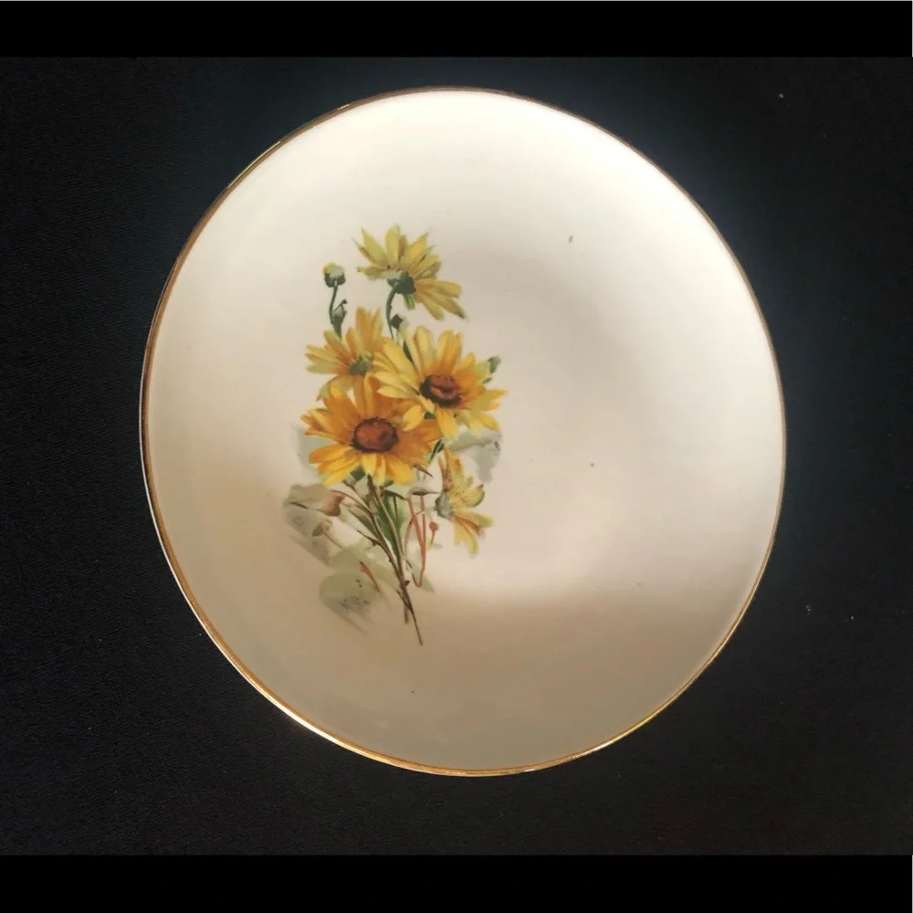 Vintage Black-Eyed Susans China Dessert Plate